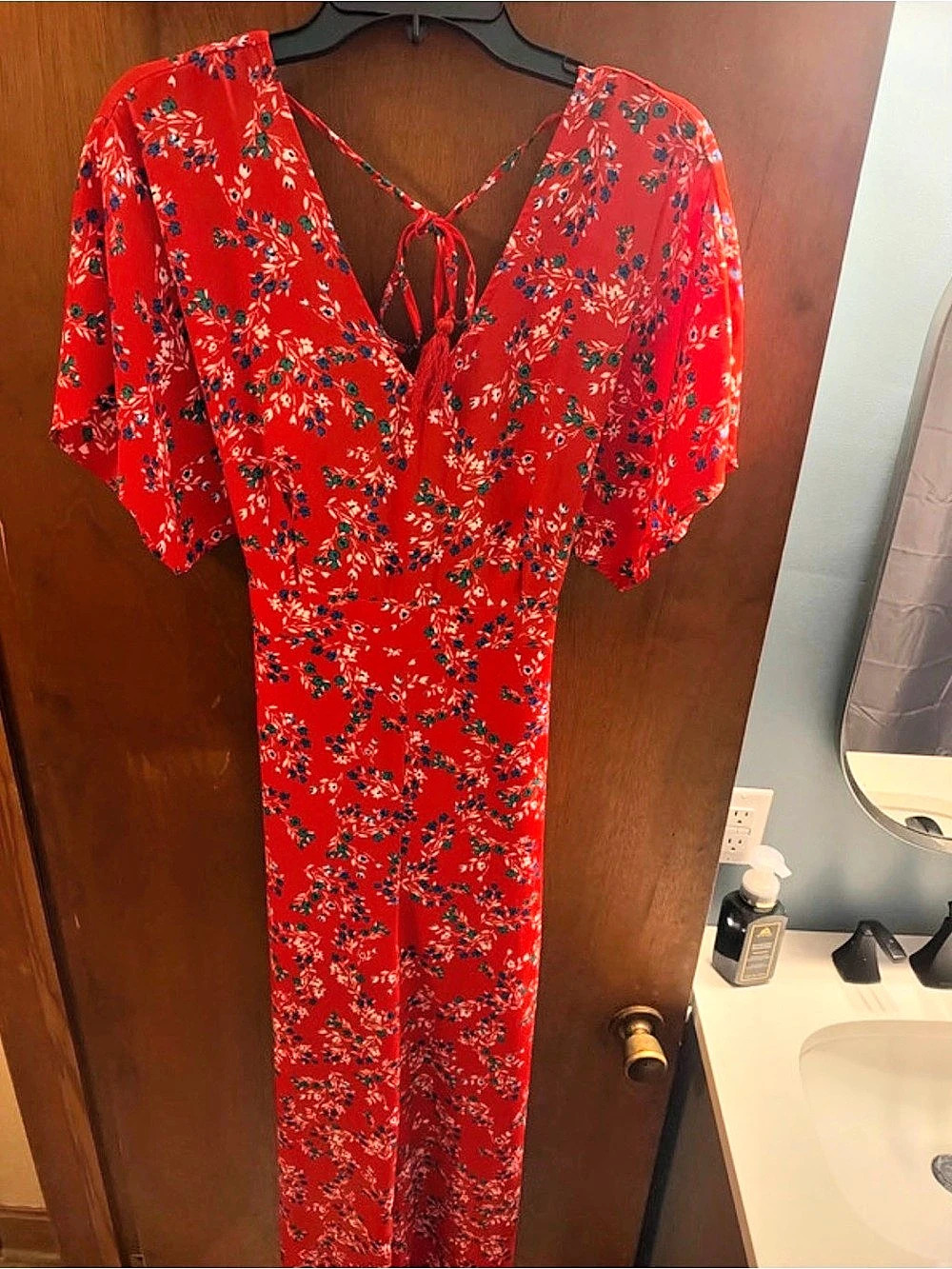 miami Floral Maxi Dress in Red Size Large Like New